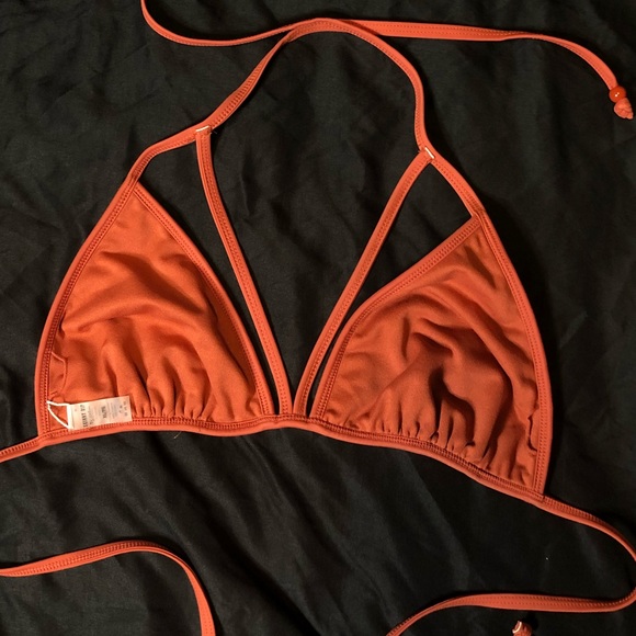 Skinny Dip burnt orange triangle bikini top - Picture 5 of 7